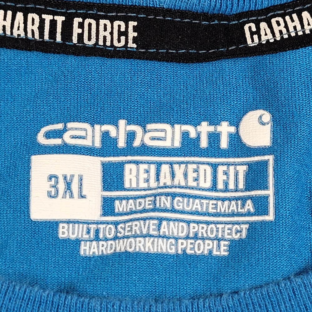 Carhartt Force Relaxed Fit Pocket T-Shirt Mens 3XL Blue Short Sleeve TK4616-M - Picture 2 of 6